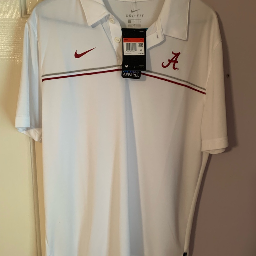 Nike Men's White and Red Polo Shirt